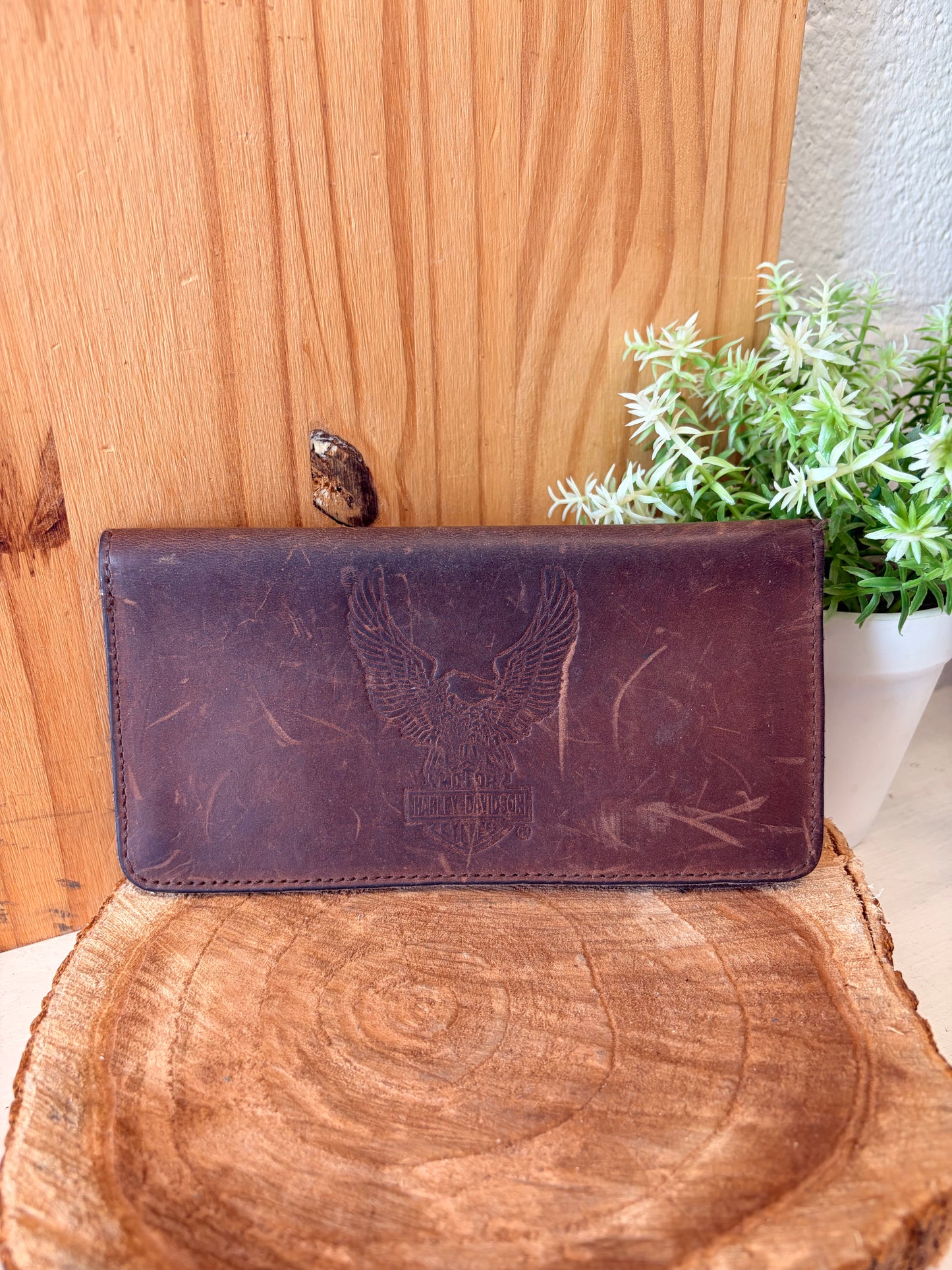 Harley Davidson Leather Wallet / Checkbook