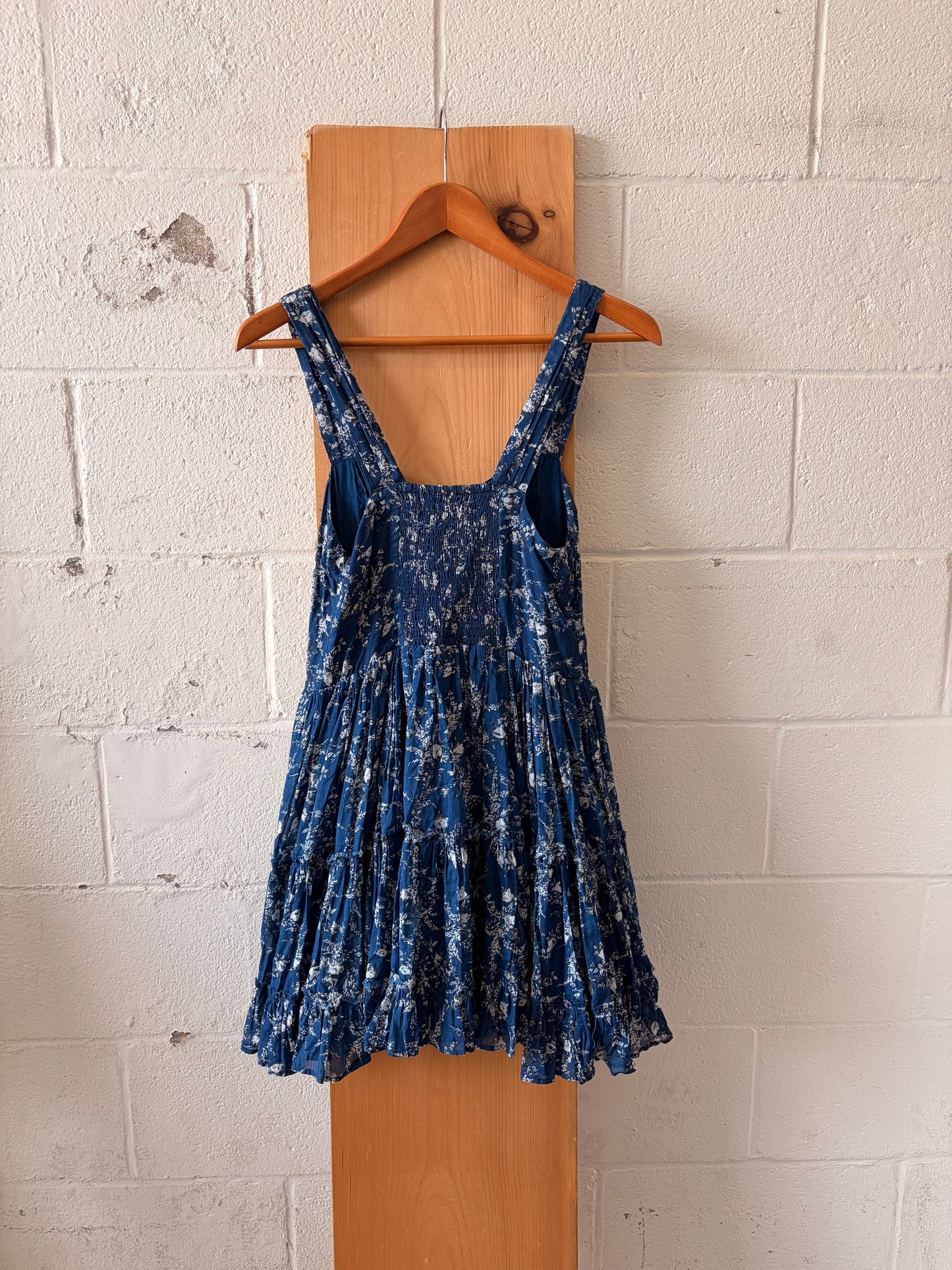 Free People Blue Floral Mini Dress : S/M