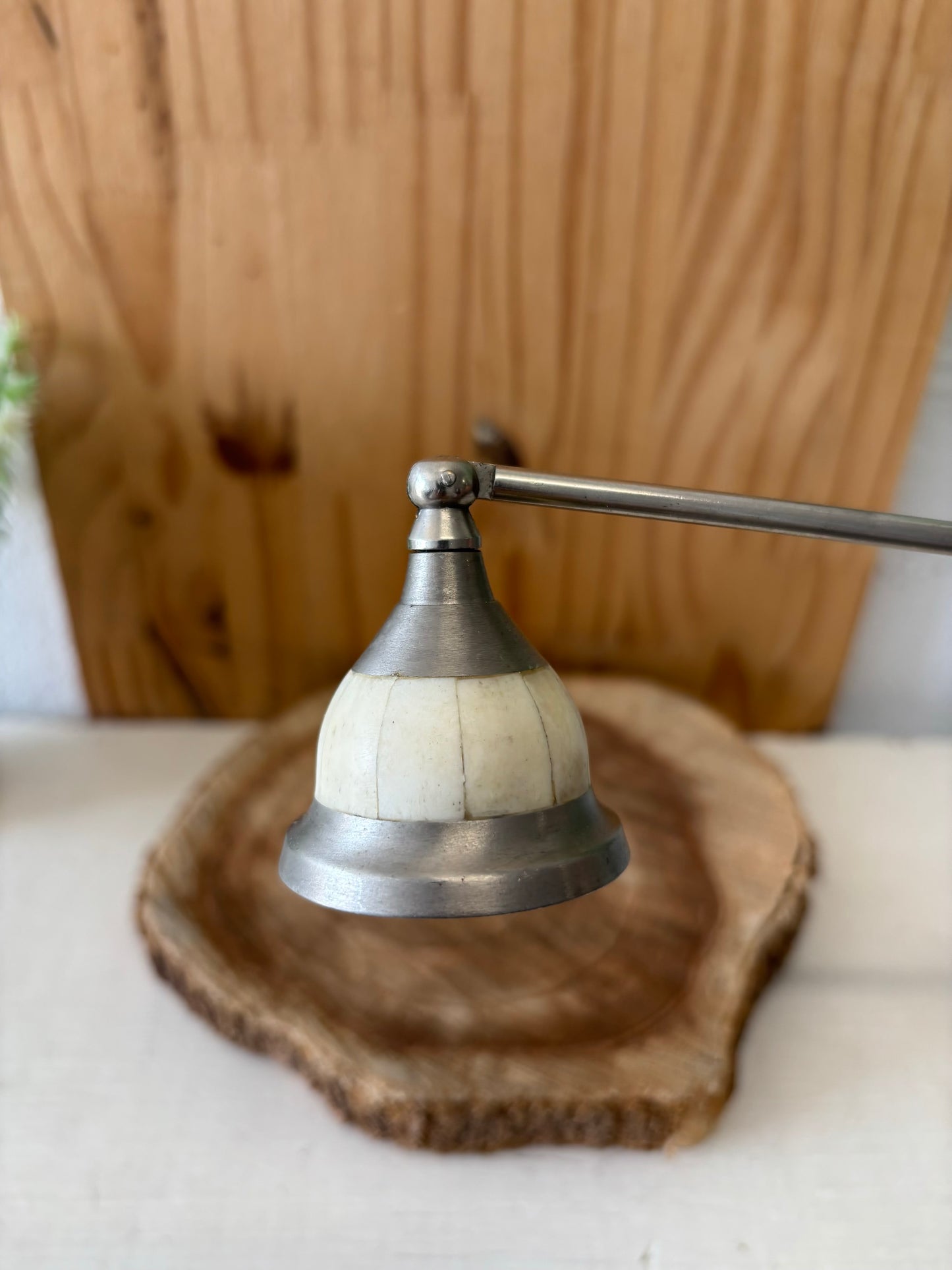 Vtg Faux Ivory Candle Snuffer