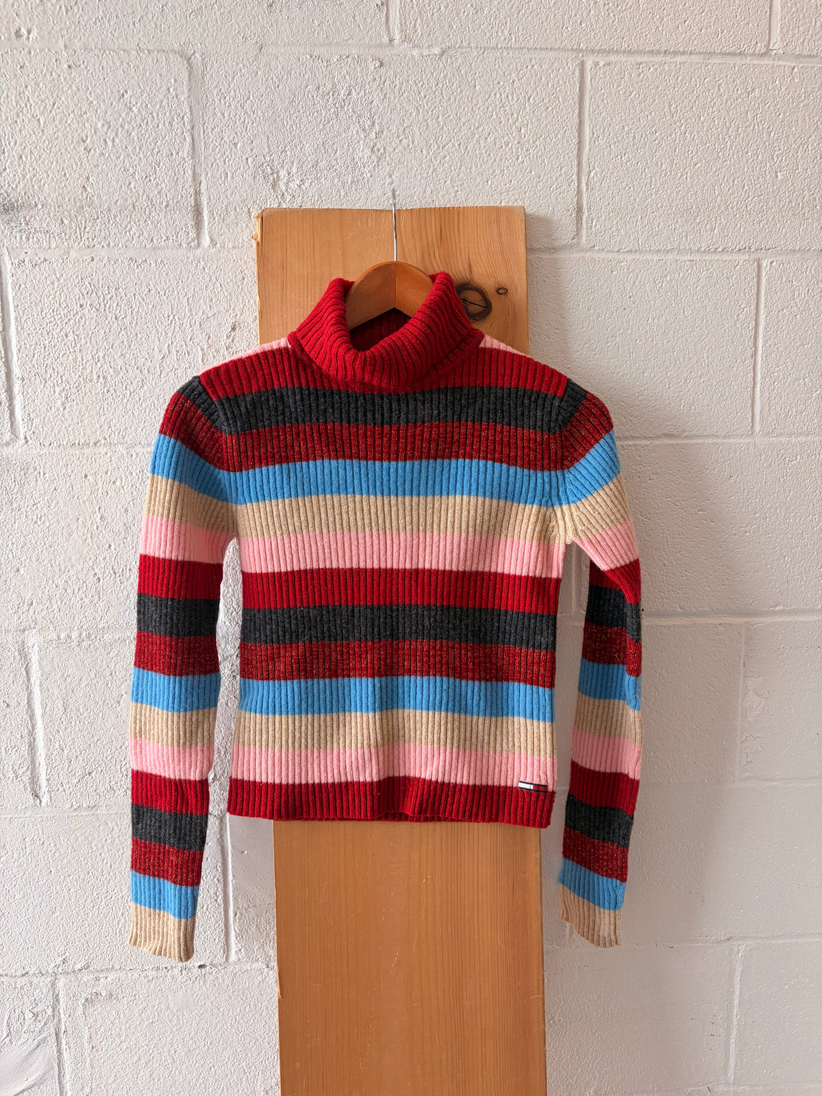 Colorful Tommy Hilfiger Turtleneck Sweater : M