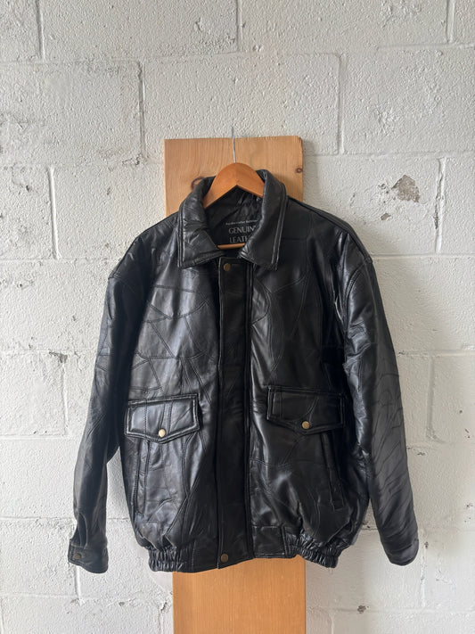 Black Leather Jacket : L