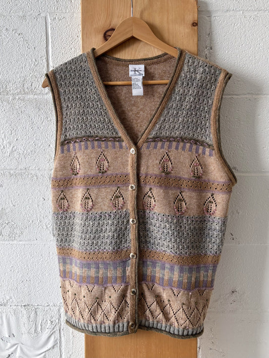 Granny Knit Sweater Vest : L
