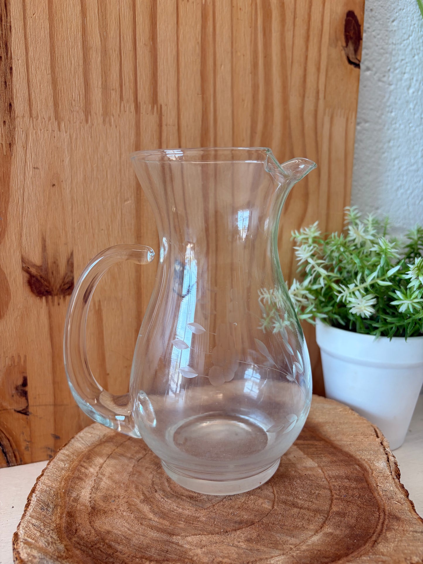 Little Etched Glass Pitcher (Local Pick Up Only)