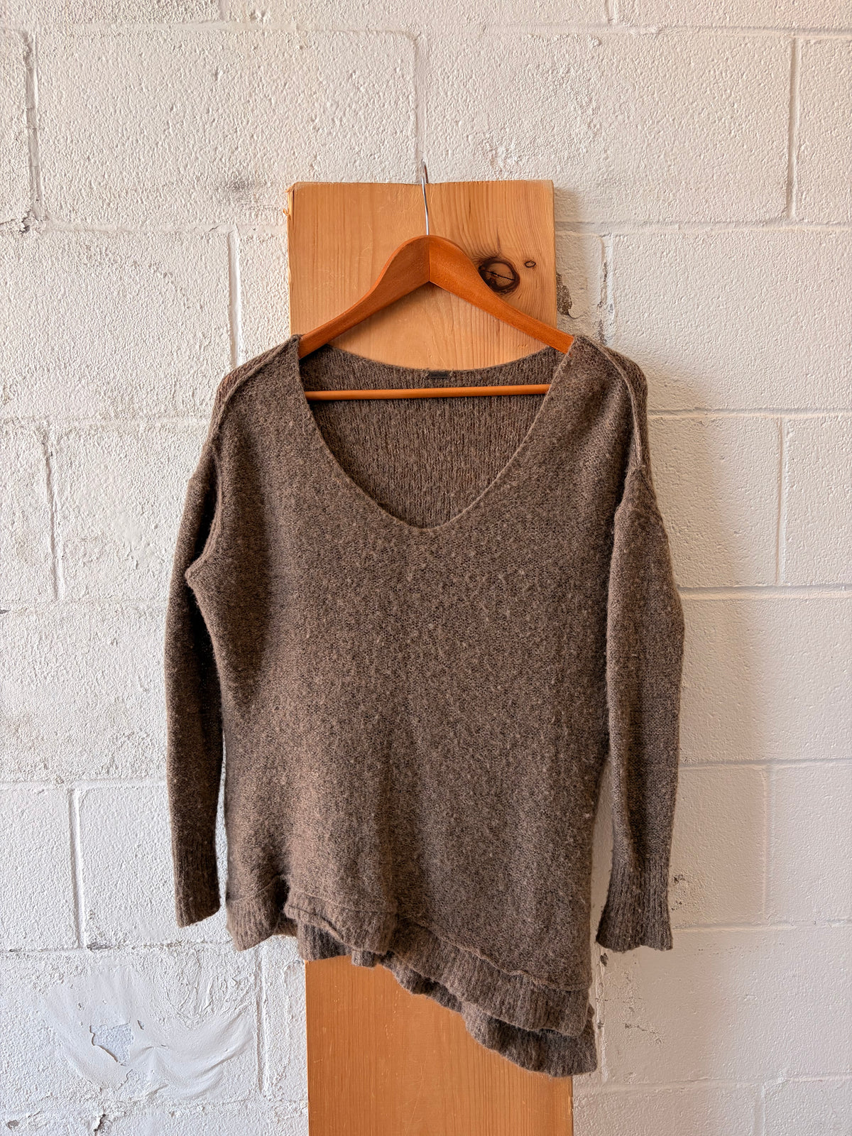 Free People Asymmetrical Brown Sweater : M/L