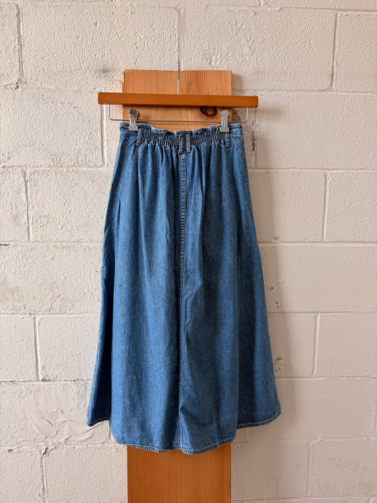Button Down Denim Skirt : XS