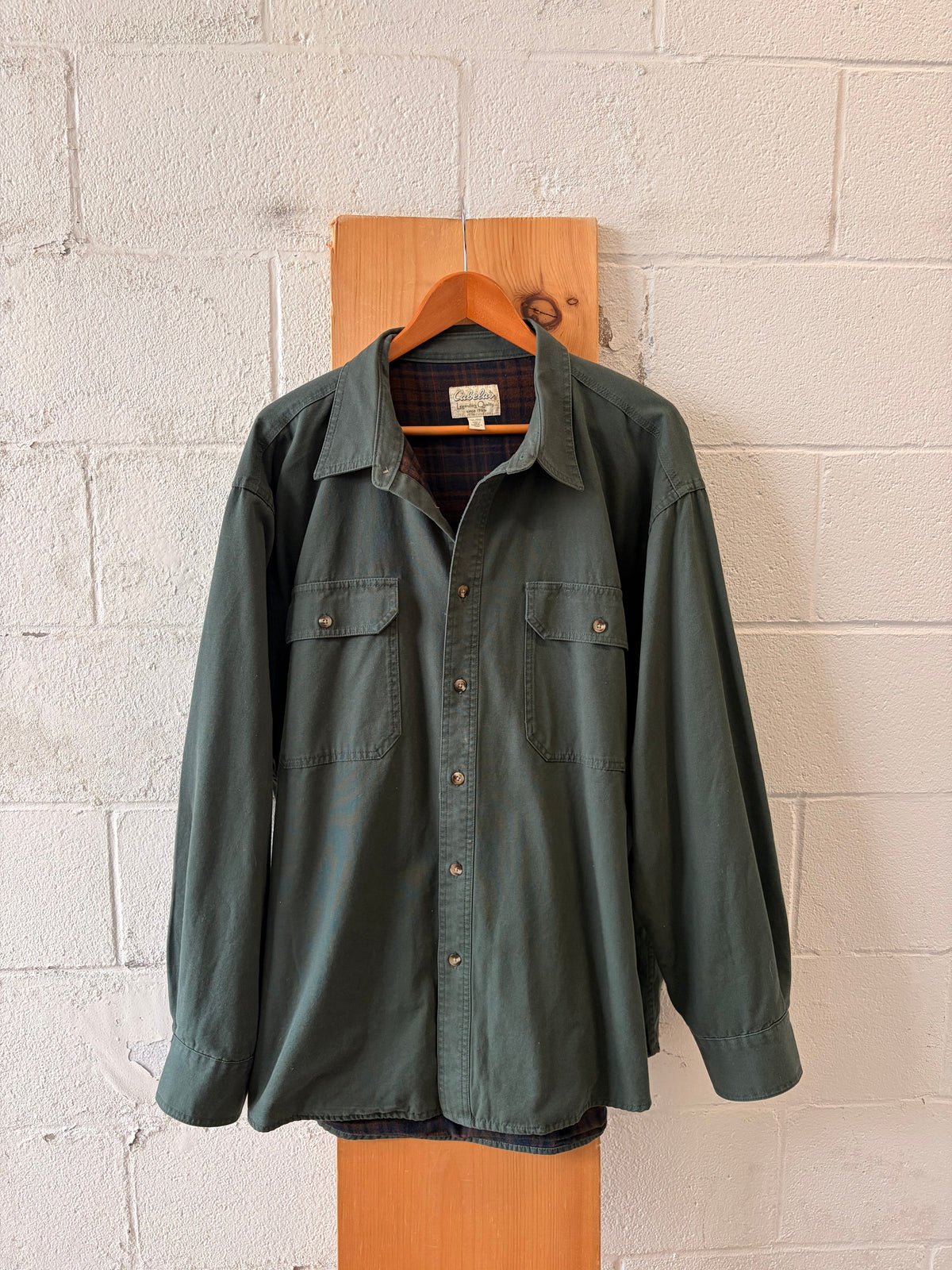 Green Cabela’s Flannel Lined Button Down : 2XL