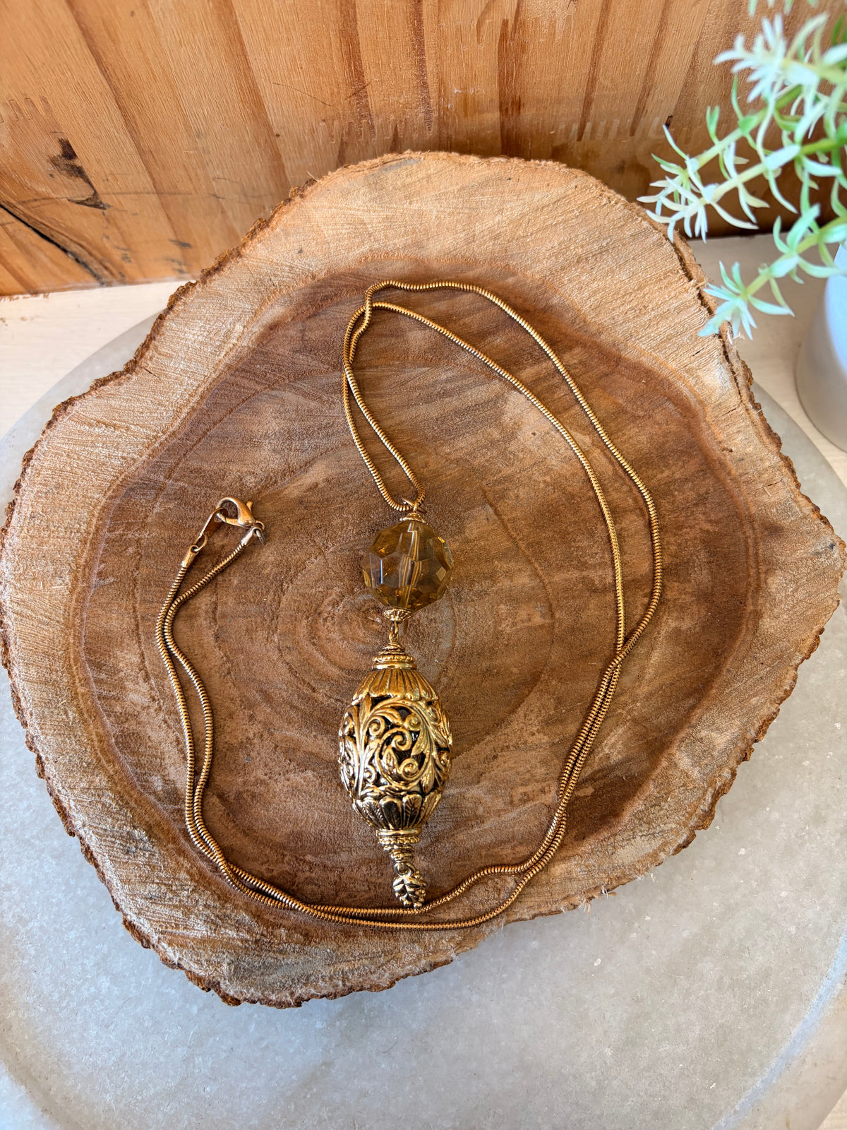 Chunky Gold Tone Statement Necklace