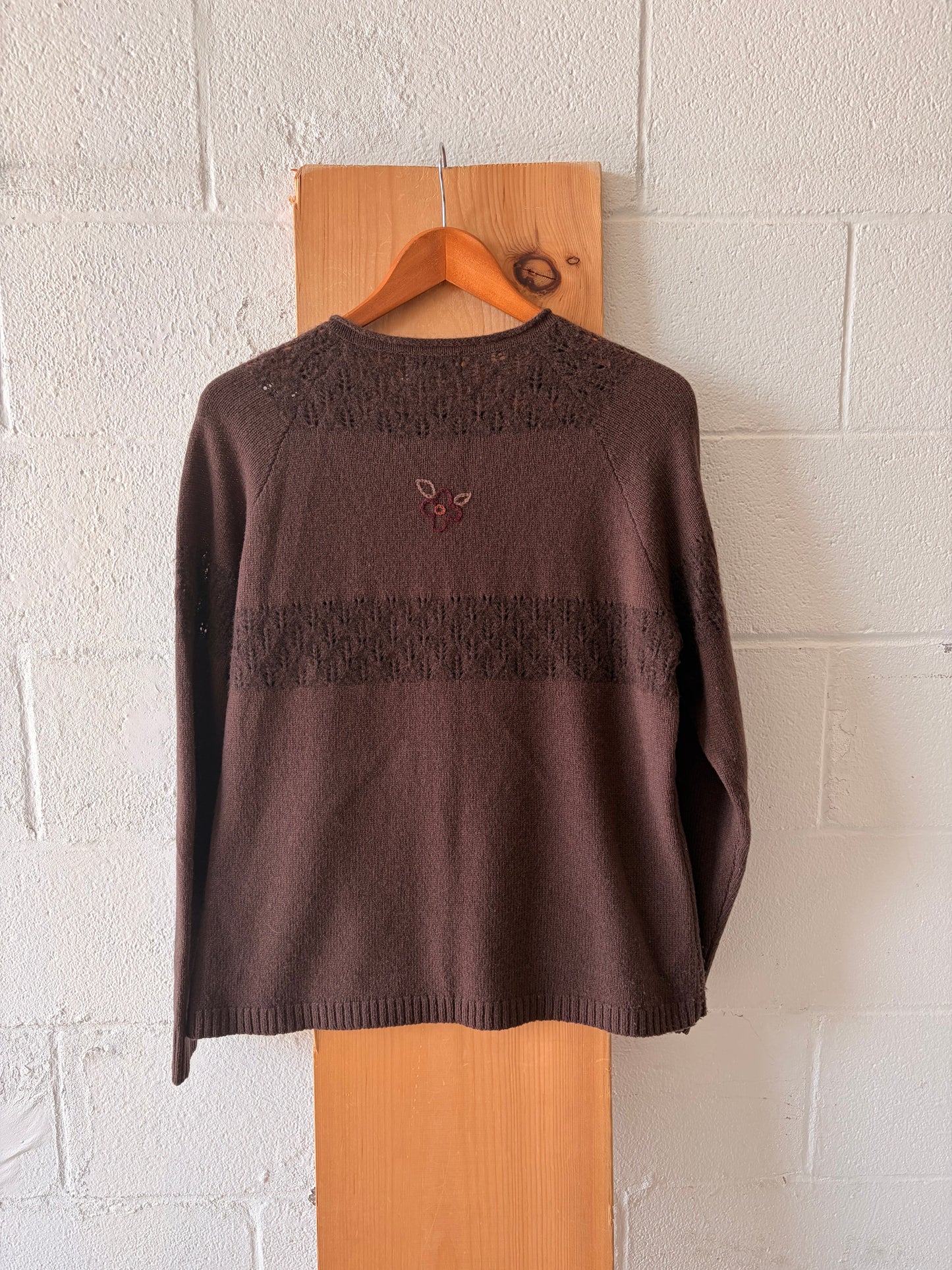 Vtg Woolrich Floral Embroidered Cardigan : L