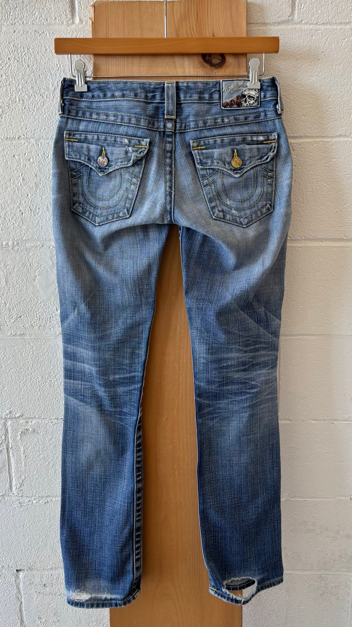 Distressed Low-Rise True Religion Jeans : 27