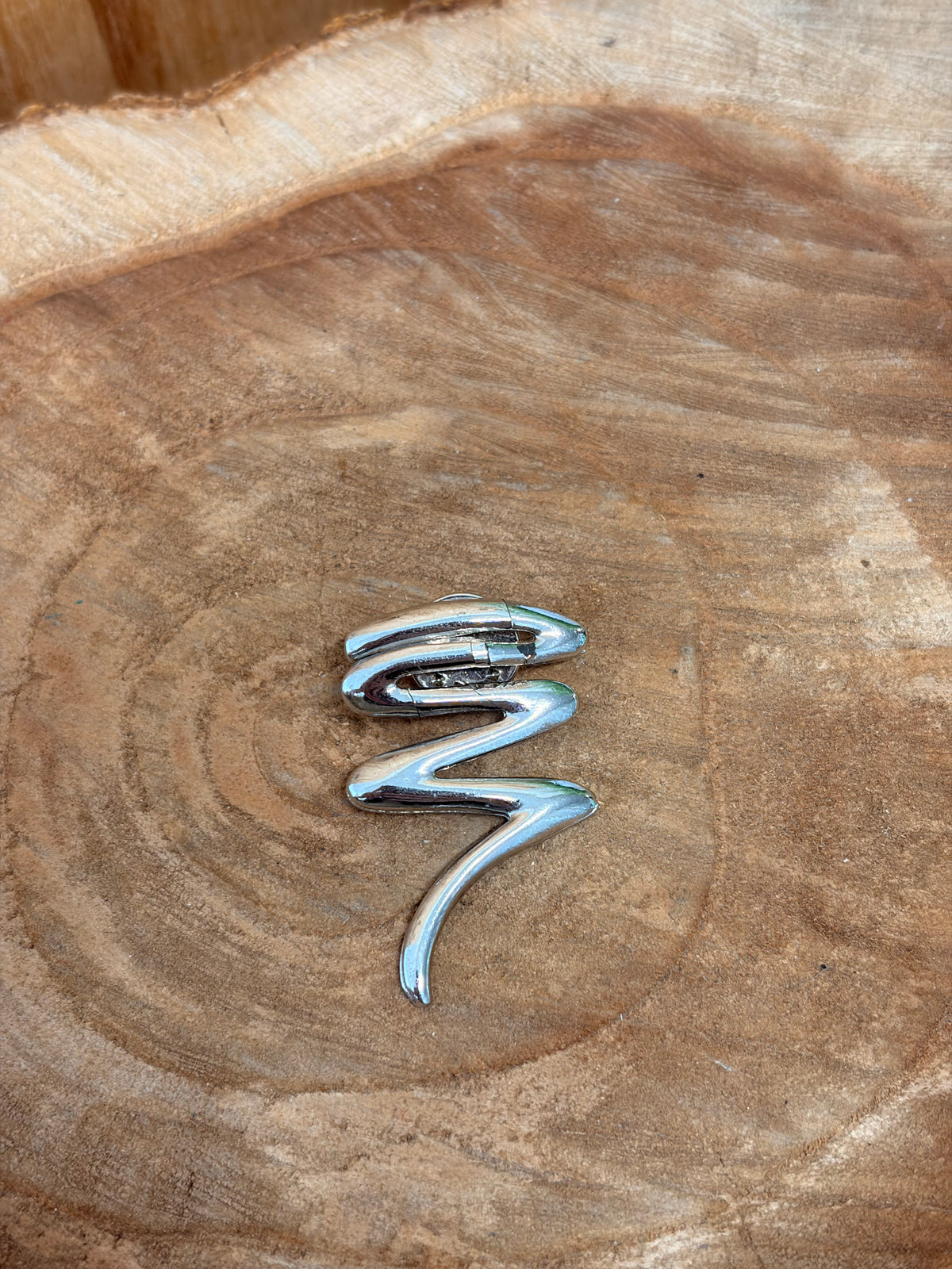 Vtg Silver Tone Squiggle Pin