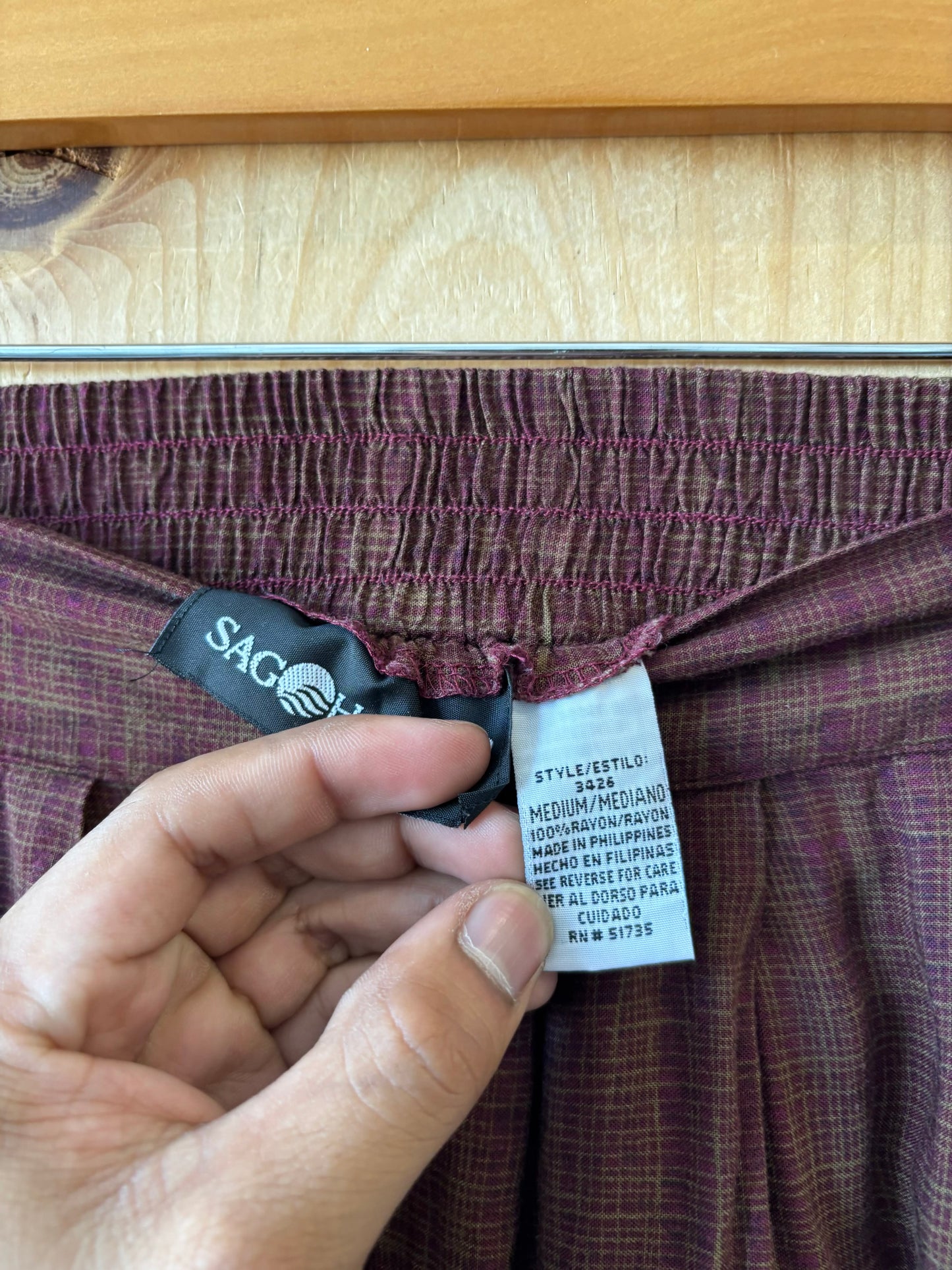 Vtg Brown Boho Skirt : M