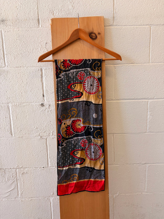 Geometric Floral Silk Scarf