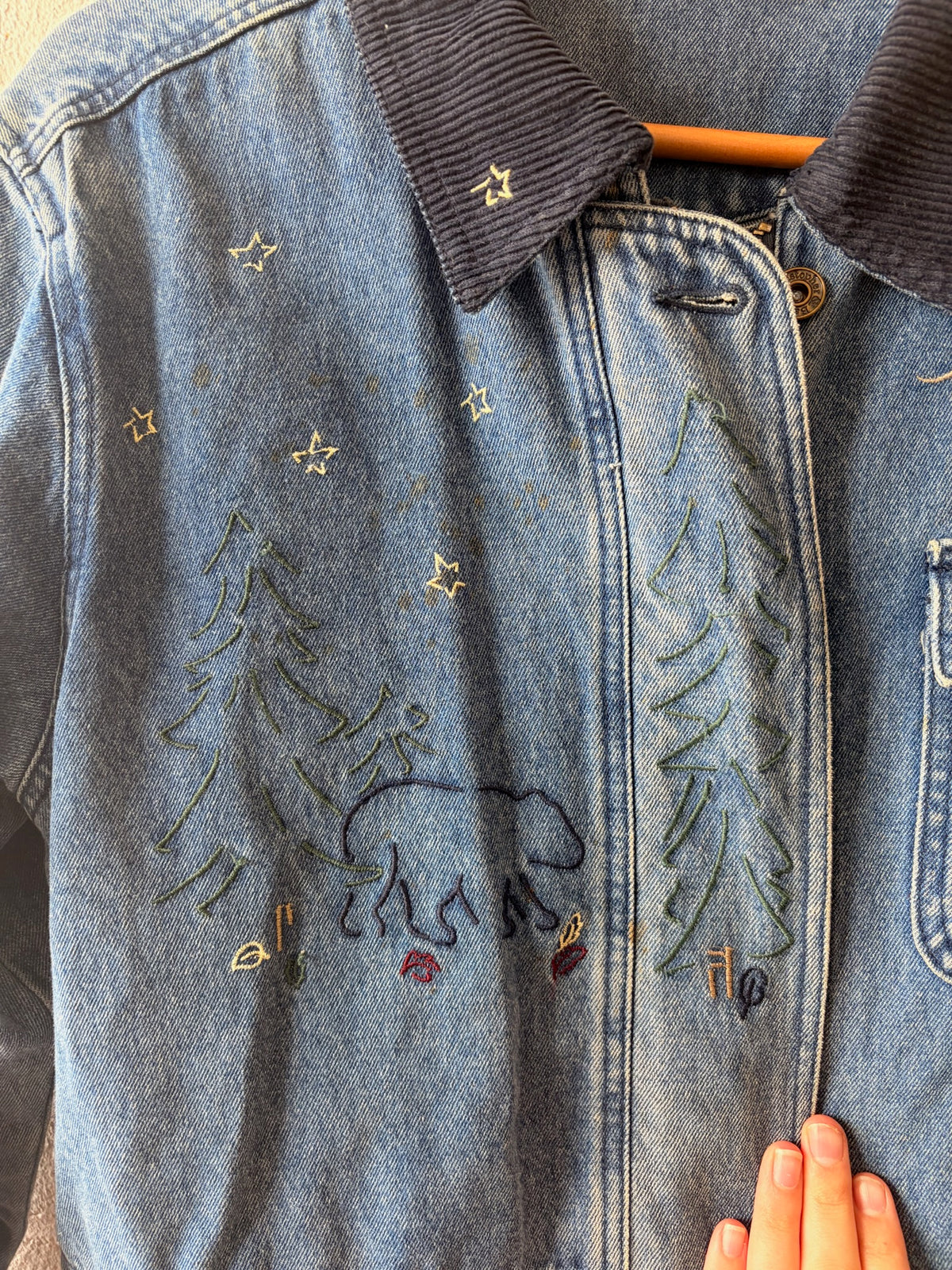Embroidered Denim Chore Coat : M