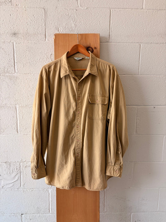 Khaki Button Down : 2XL