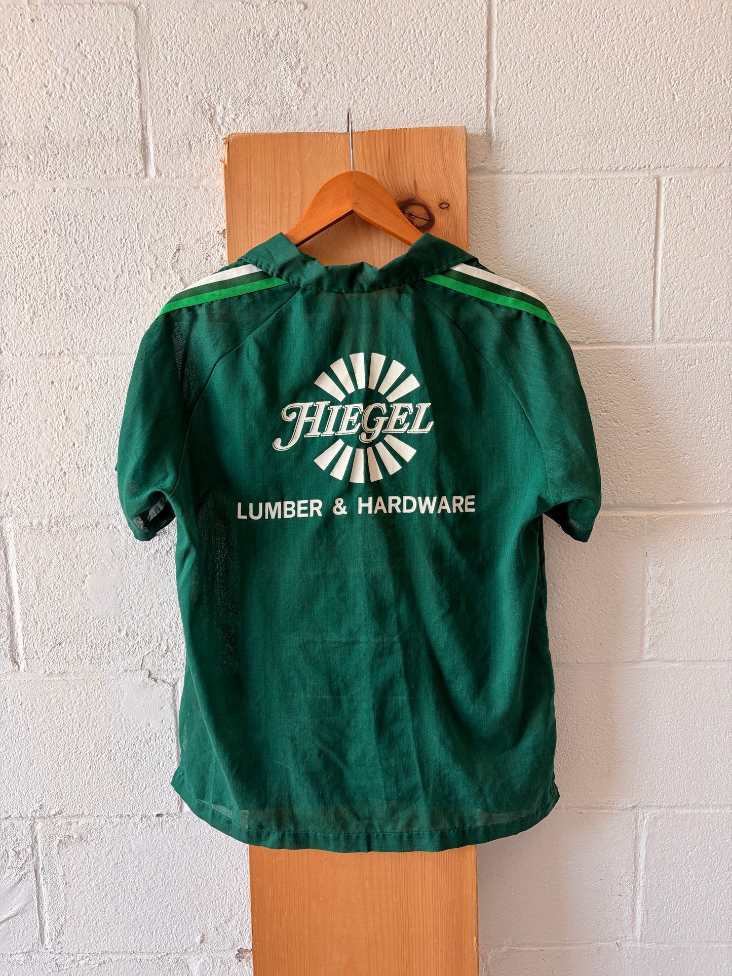 Vtg Hilton Striped Green Work Shirt : 38 (As Is)