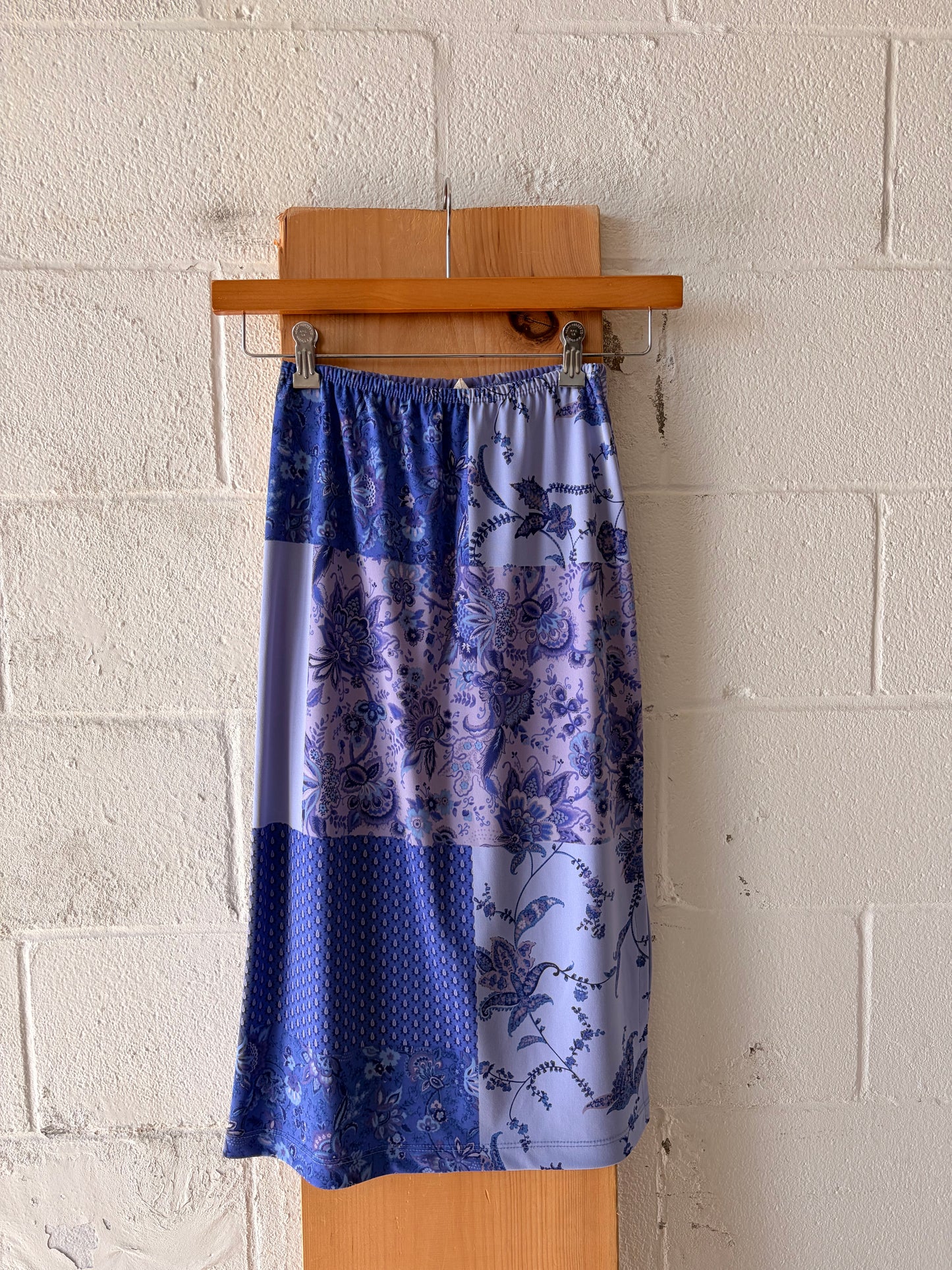 Vtg Purple Patchwork Skirt : S