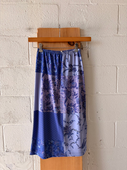 Vtg Purple Patchwork Skirt : S