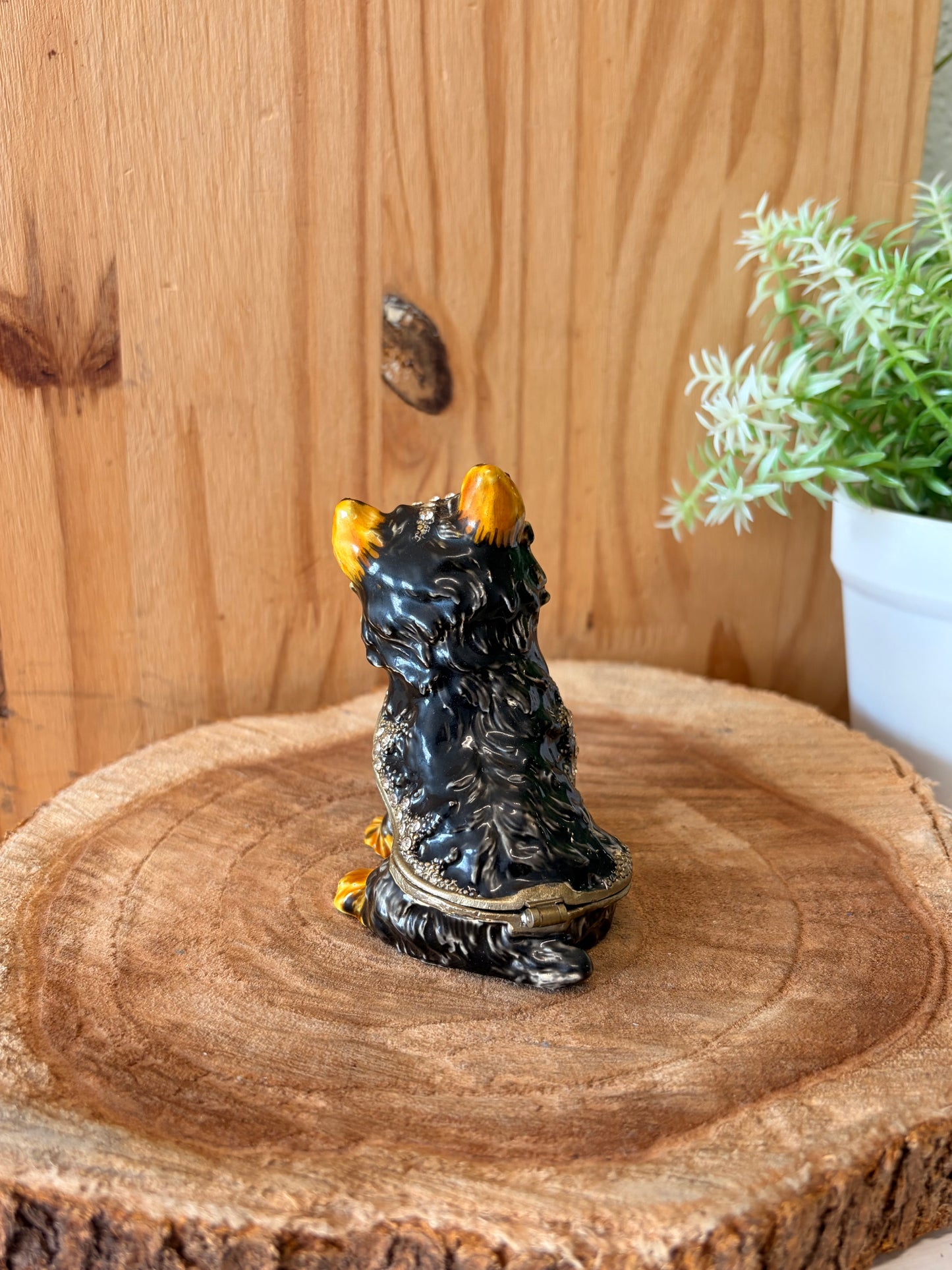 Hinged Metal Yorkie Trinket Case