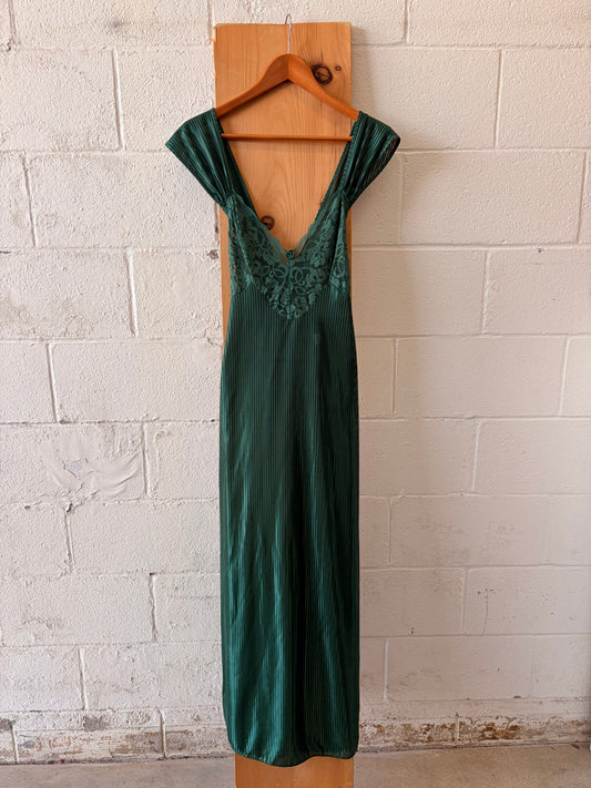 Vtg Emerald Slip Dress : L