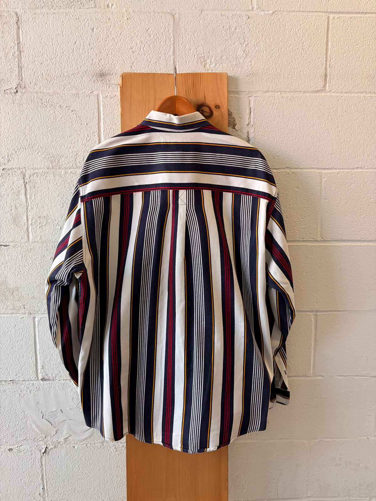 Vtg Striped Long Sleeve Button Down : L
