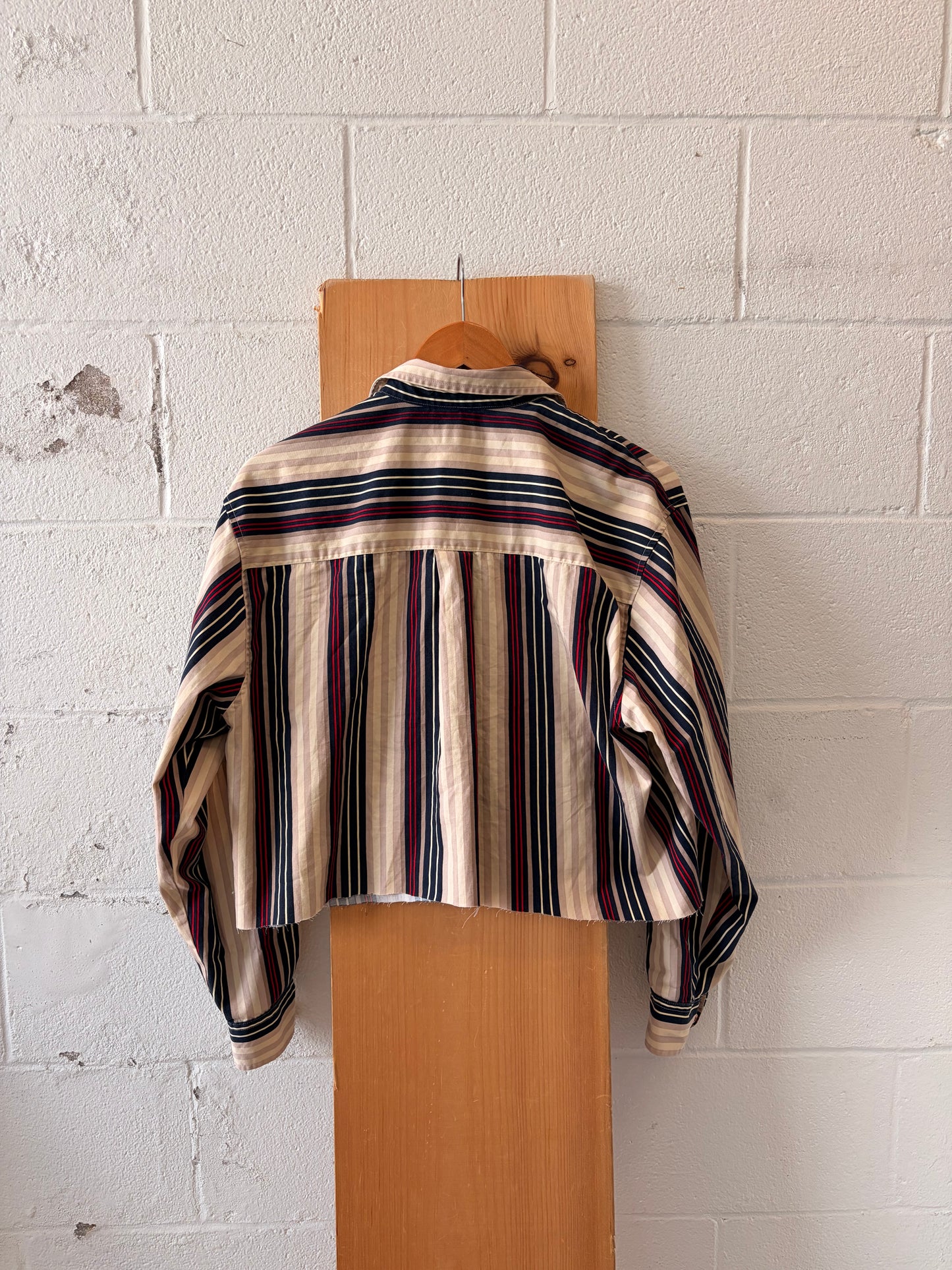 Cropped Striped Button Up : M