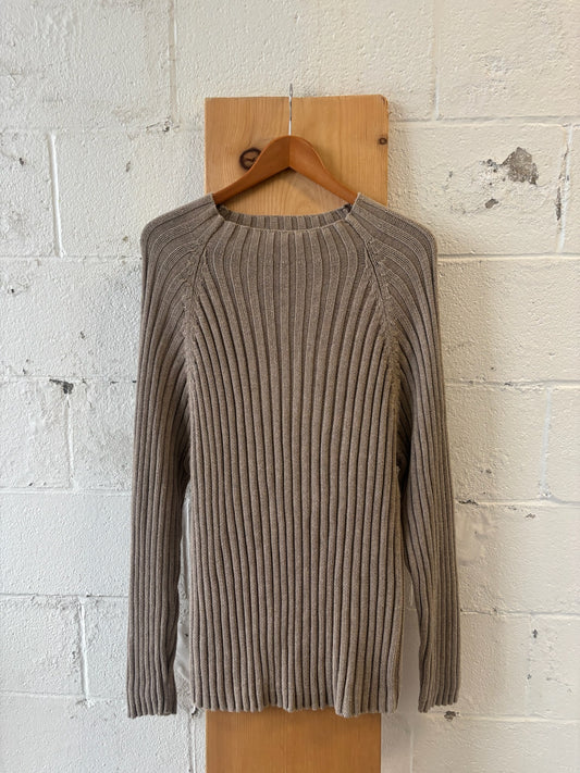 Tan Ribbed Sweater : L