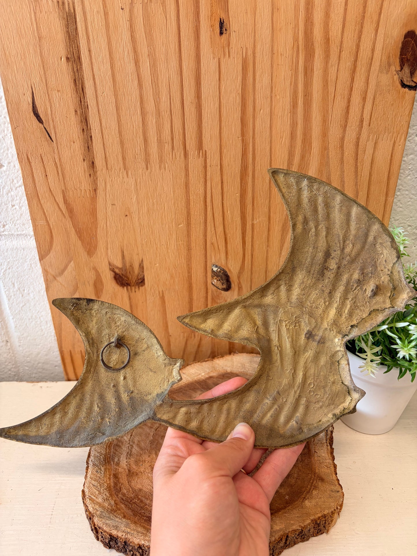 Set of 3 Gold Tone Metal Fish Wall Hangs (Local Pick Up Only - As Is)