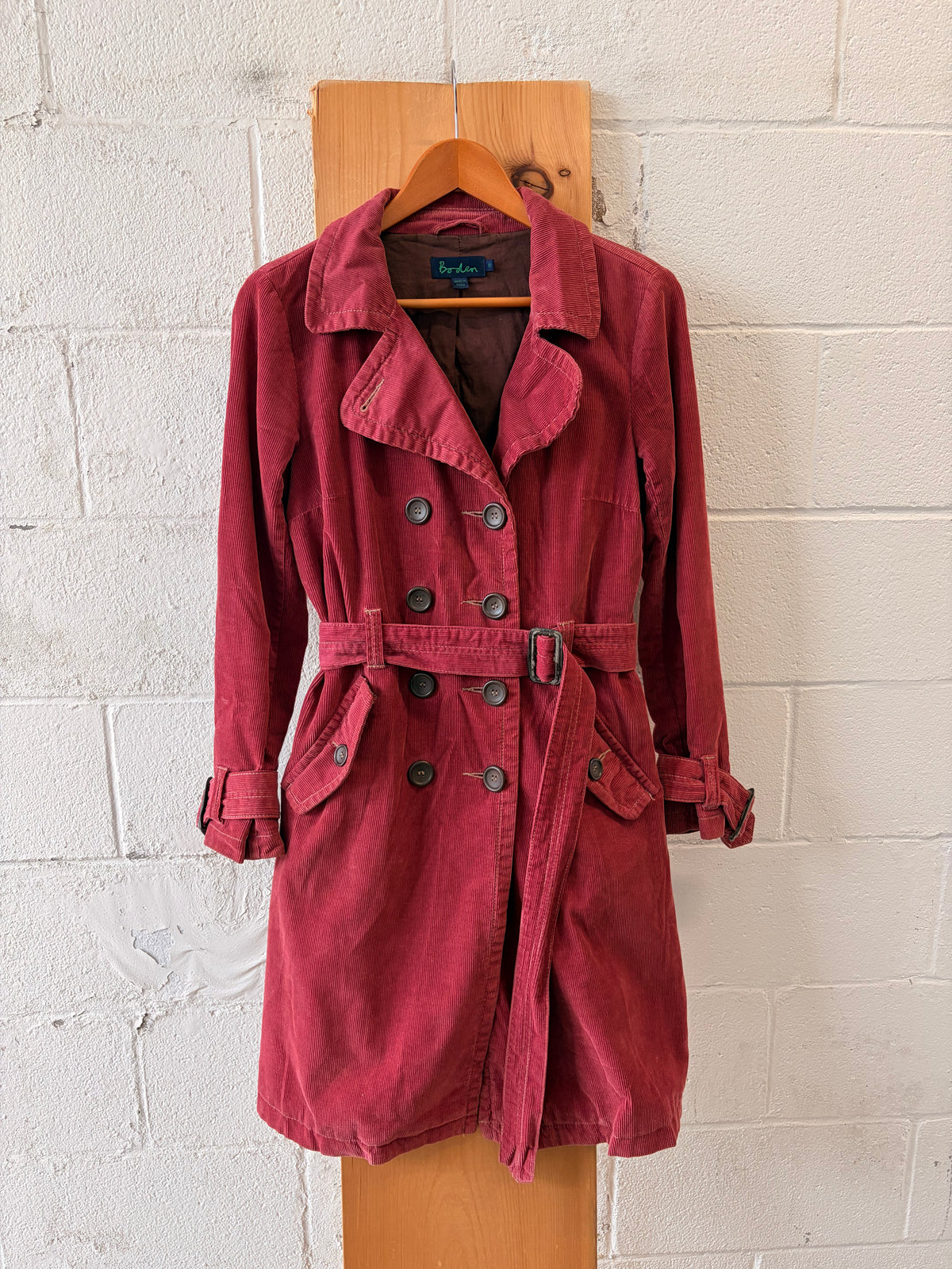 Boden Rust Corduroy Trench Coat : 10 (As Is)