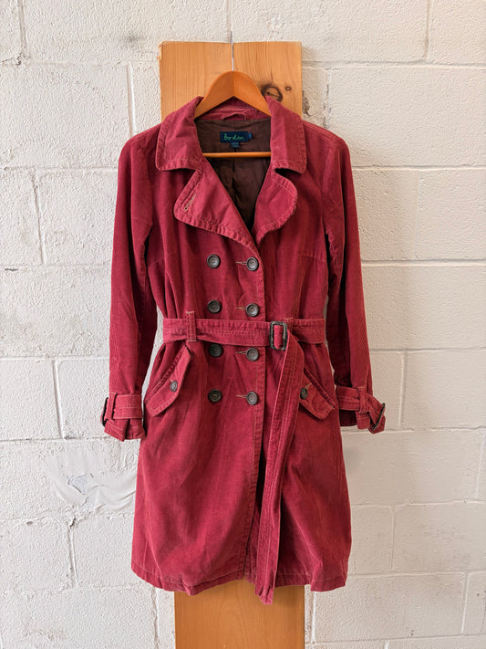 Boden Rust Corduroy Trench Coat : 10 (As Is)
