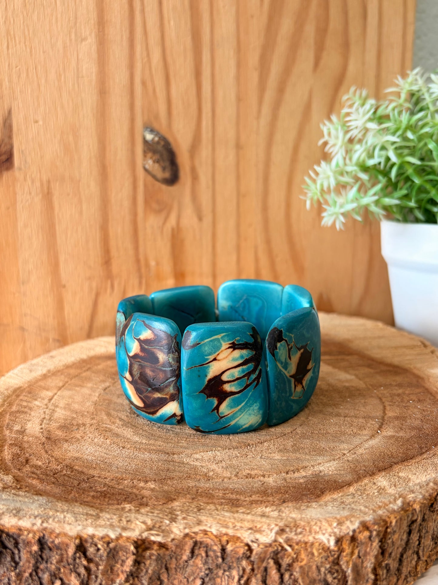 Brown & Turquoise Stretch Bracelet