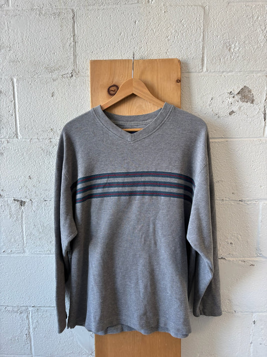 Striped Knit V Neck : XL