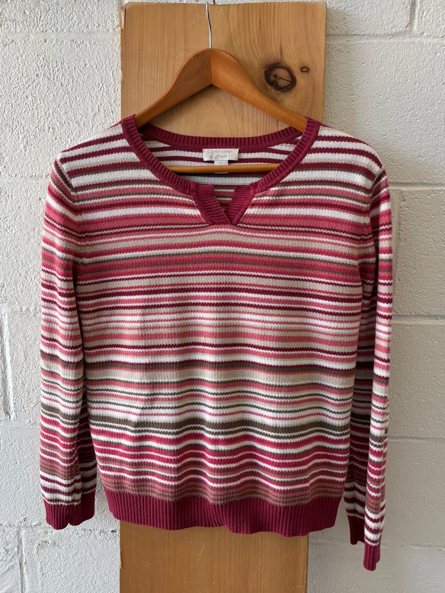 Striped Pink Sweater : L