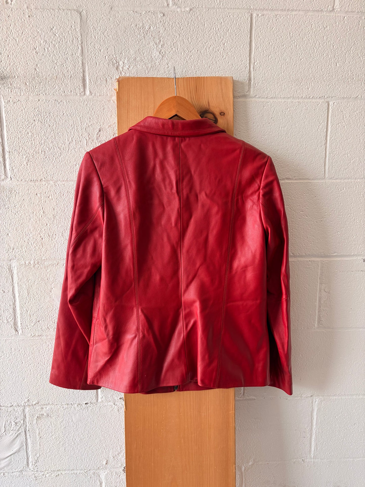 Red Lambskin Jacket : M