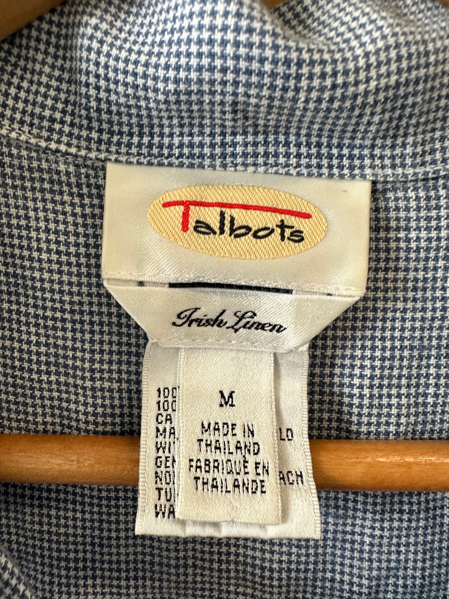 Vtg Blue Linen Top : M