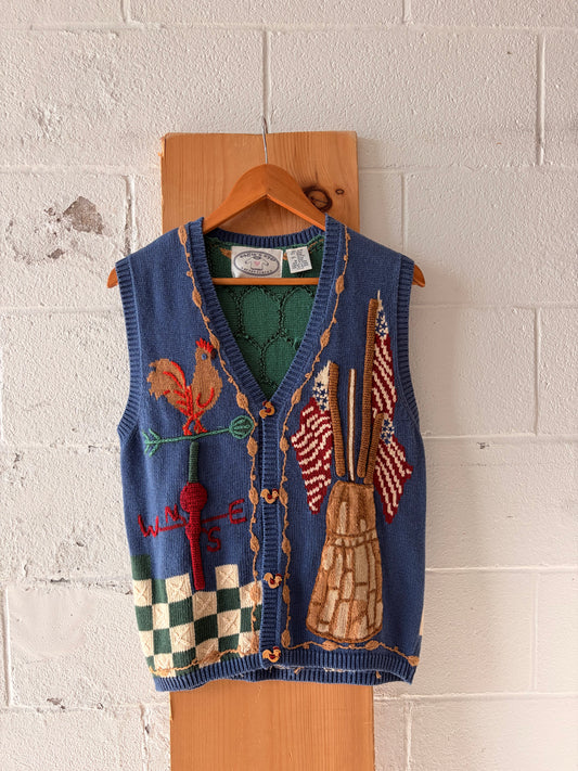 Vtg Eagle’s Eye Rooster Sweater Vest : M