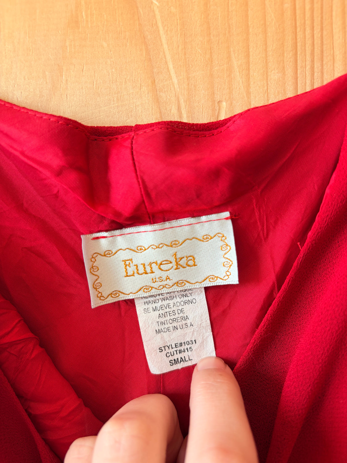 Vtg Ruffled Red Dress : S (As Is)