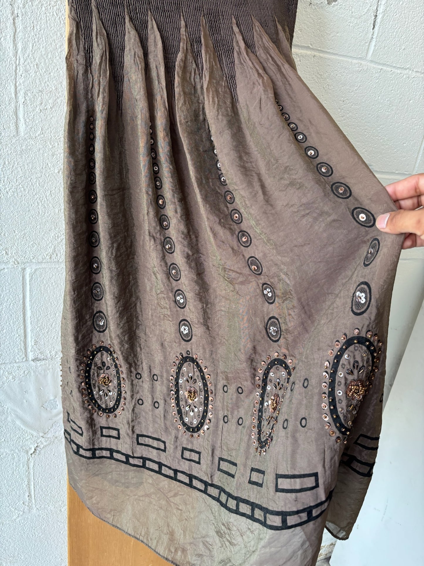 Shimmery Brown Strapless Dress : OS