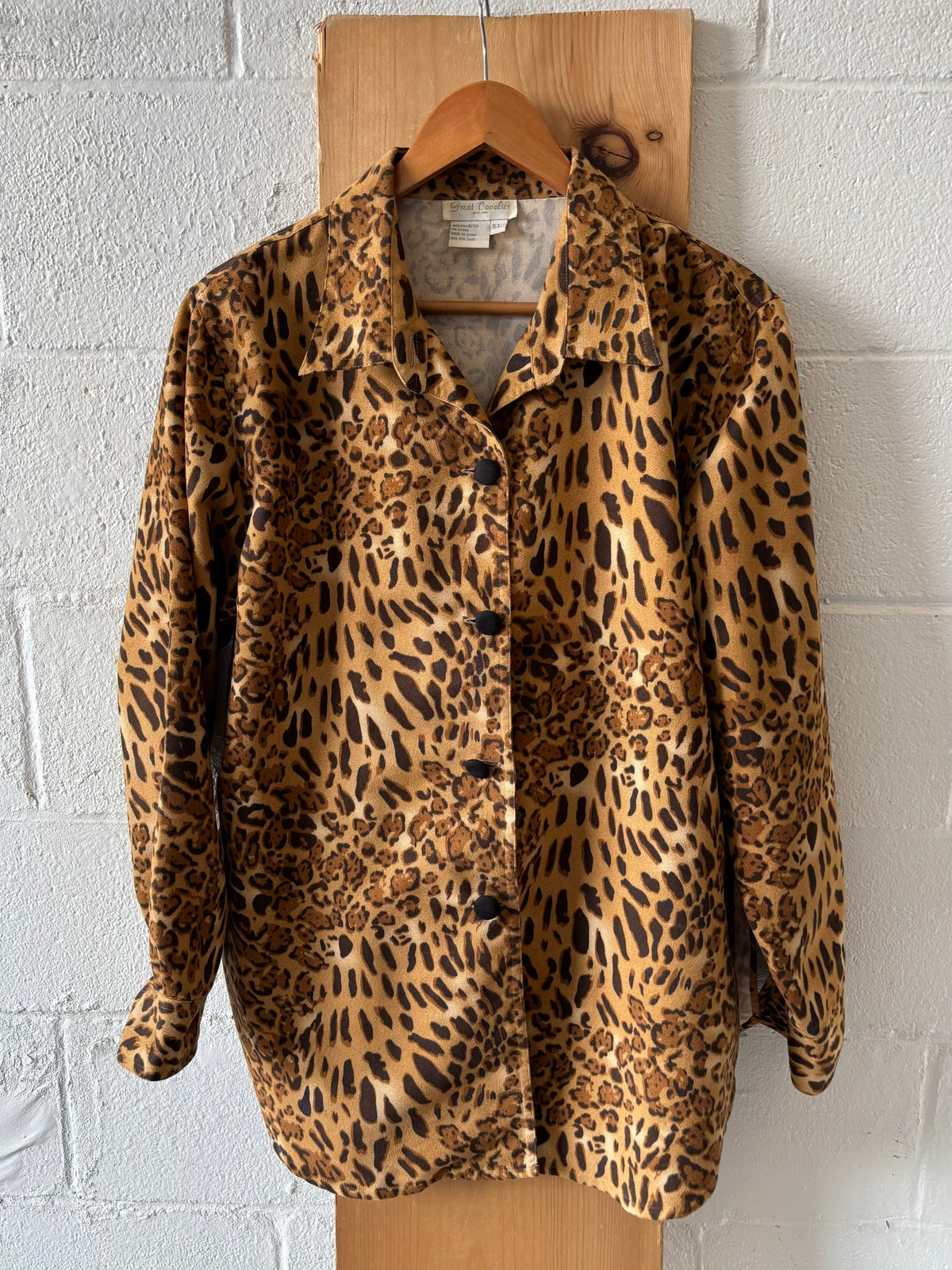 Leopard Print Button Up : XL