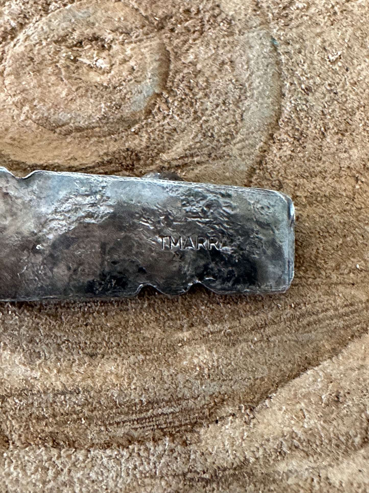 Abstract Signed Metal Pendant