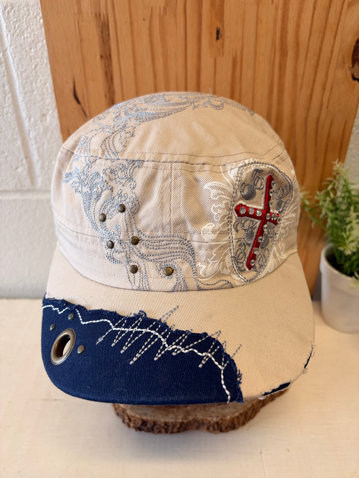 Cross Embellished Cadet Cap