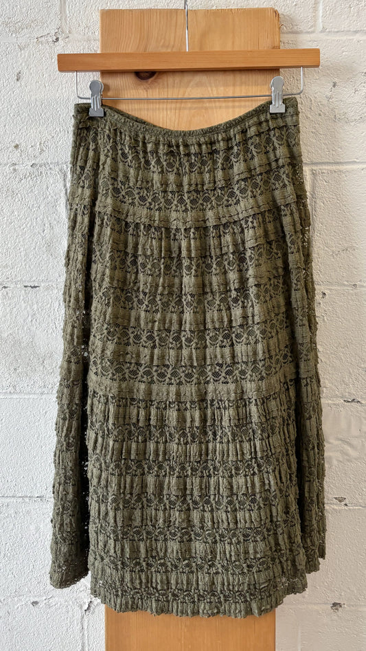 Green Lace Skirt : S