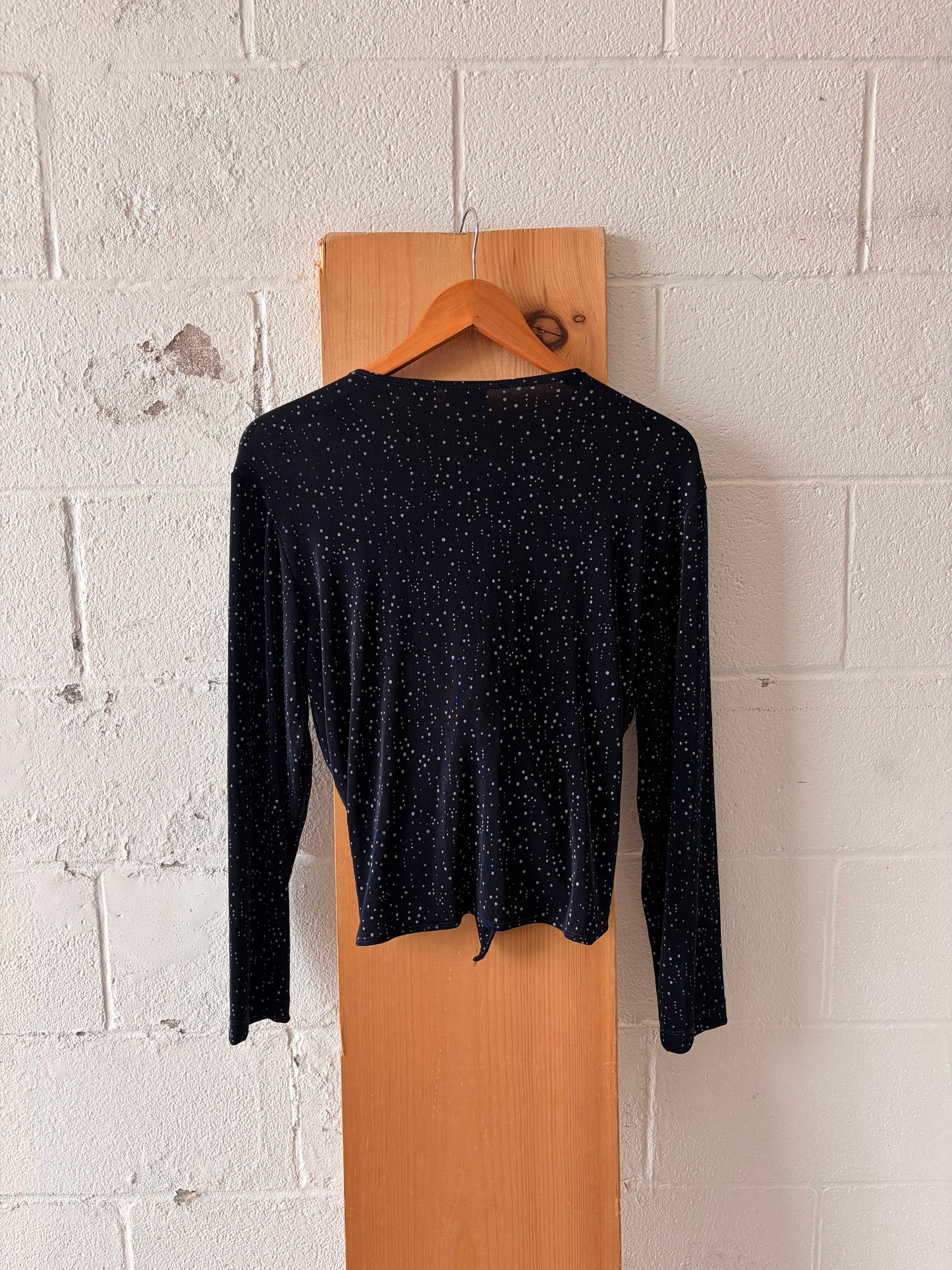 Spotted Navy Tie Top : L