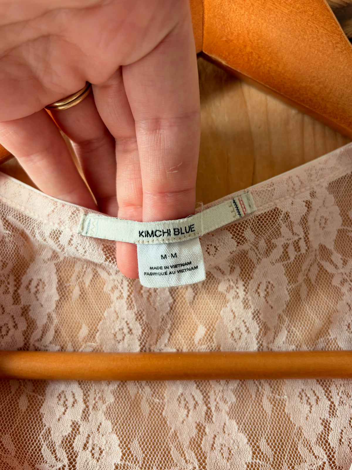 Pastel Pink Lace Top : M