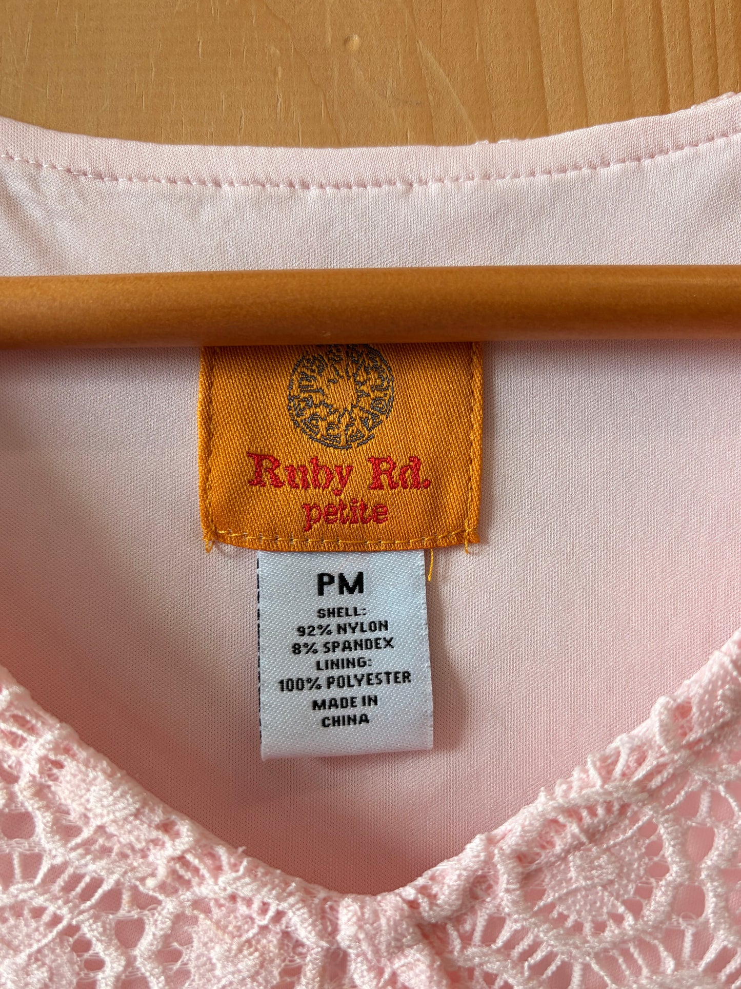 Baby Pink Lace Overlay Top : PM