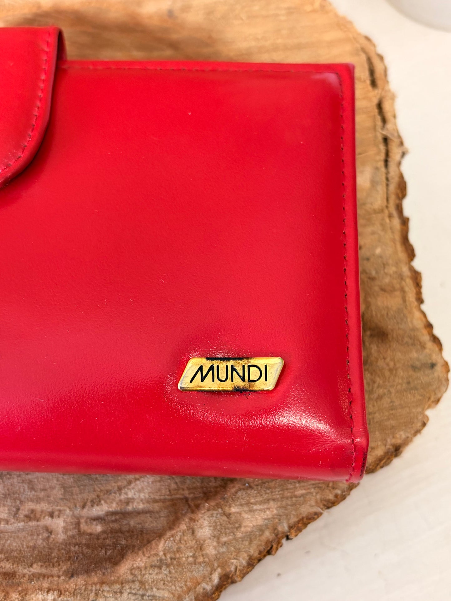 Red Leather Mundi Wallet