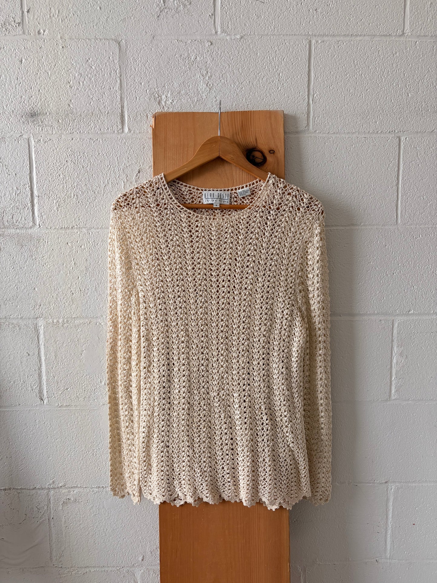 Hand Crocheted Silk Sweater : S
