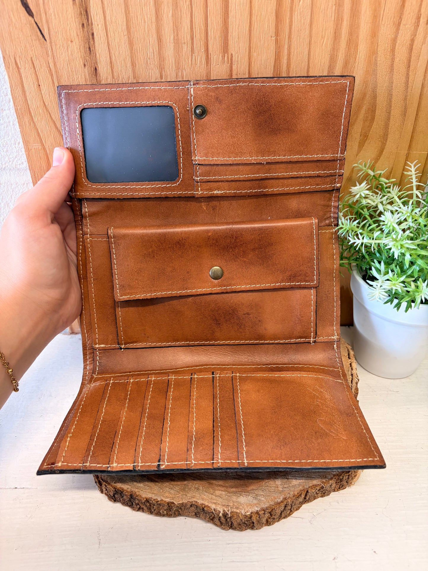 Italian Leather Map Wallet