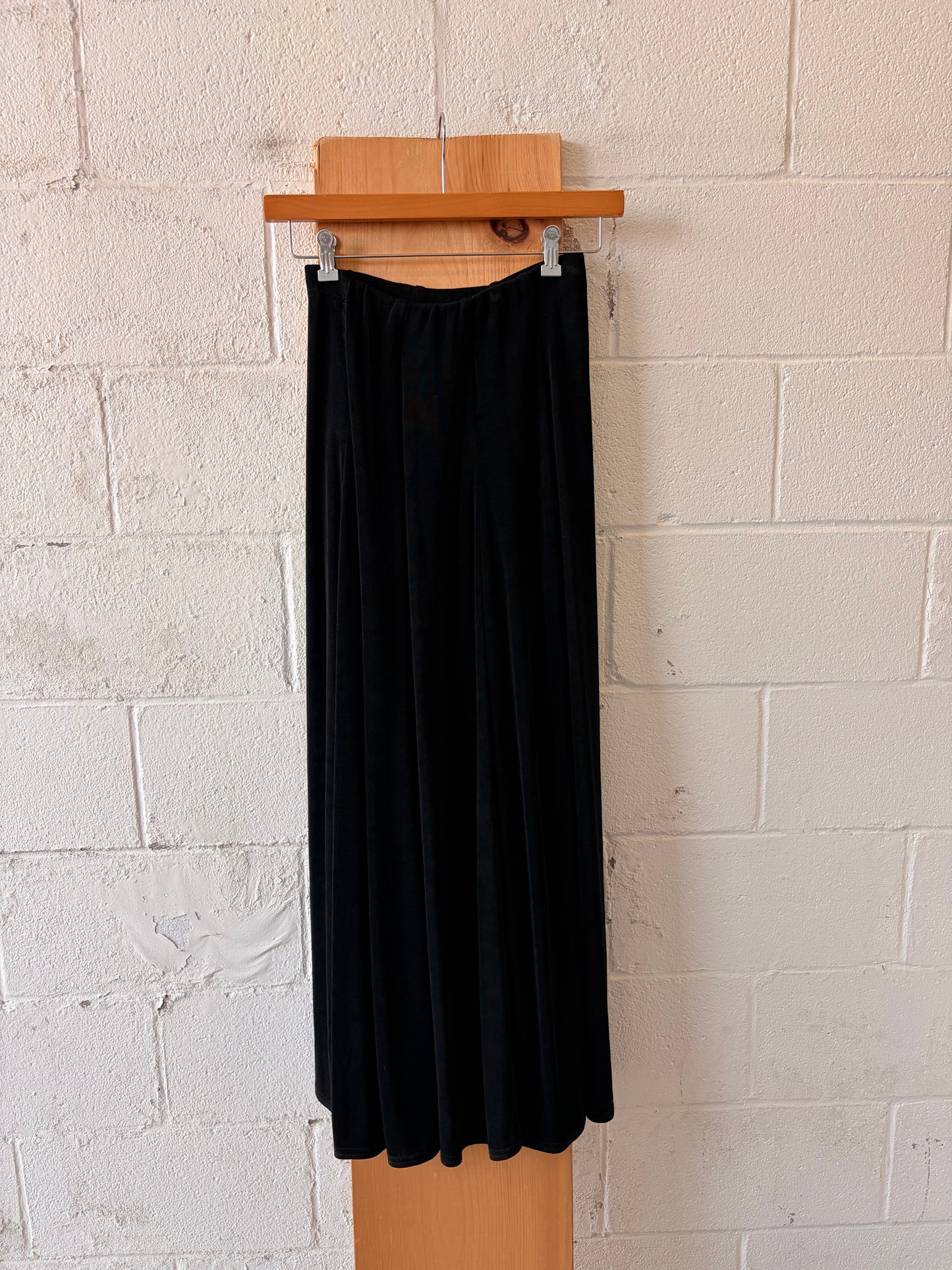 Vtg Black Maxi Skirt : S