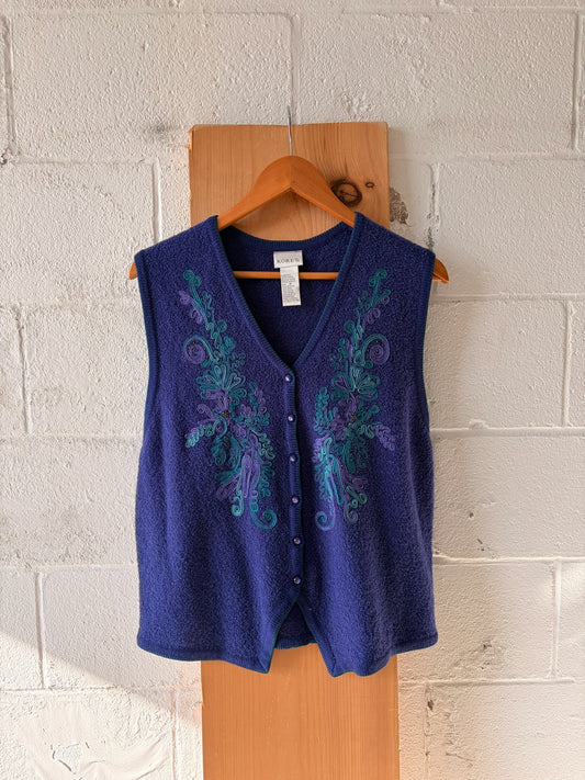 Embroidered Sweater Vest : M