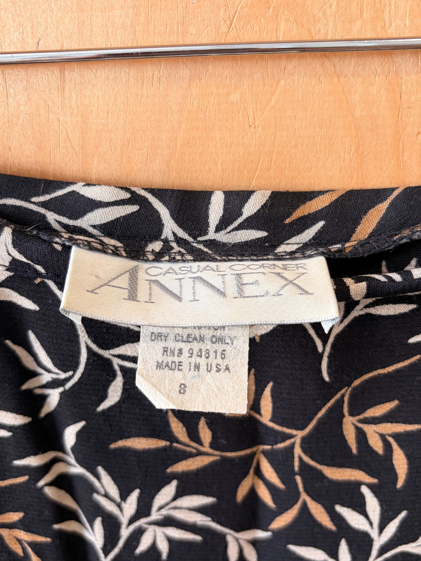 Vtg Patterned Black Maxi Skirt : 8